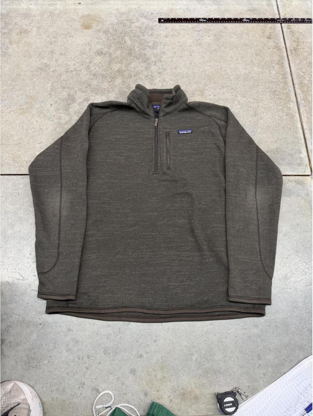 vintage patagonia better sweater brown quarter zip fleece jacket size xl